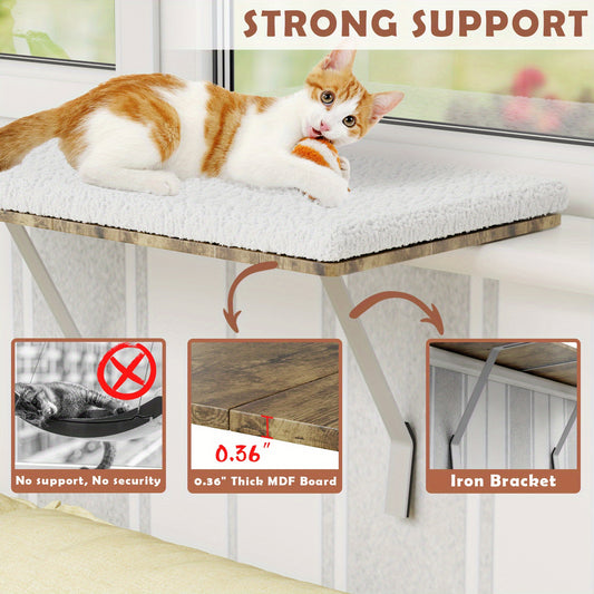 Cat Window Perch, Cat Window Hammock with Steel Frame, Cat Bed Cat Hammock Window Seat with Soft Foam Pad for Indoor Cats, Pet Supplies, Pet Furniture, Cat Furniture