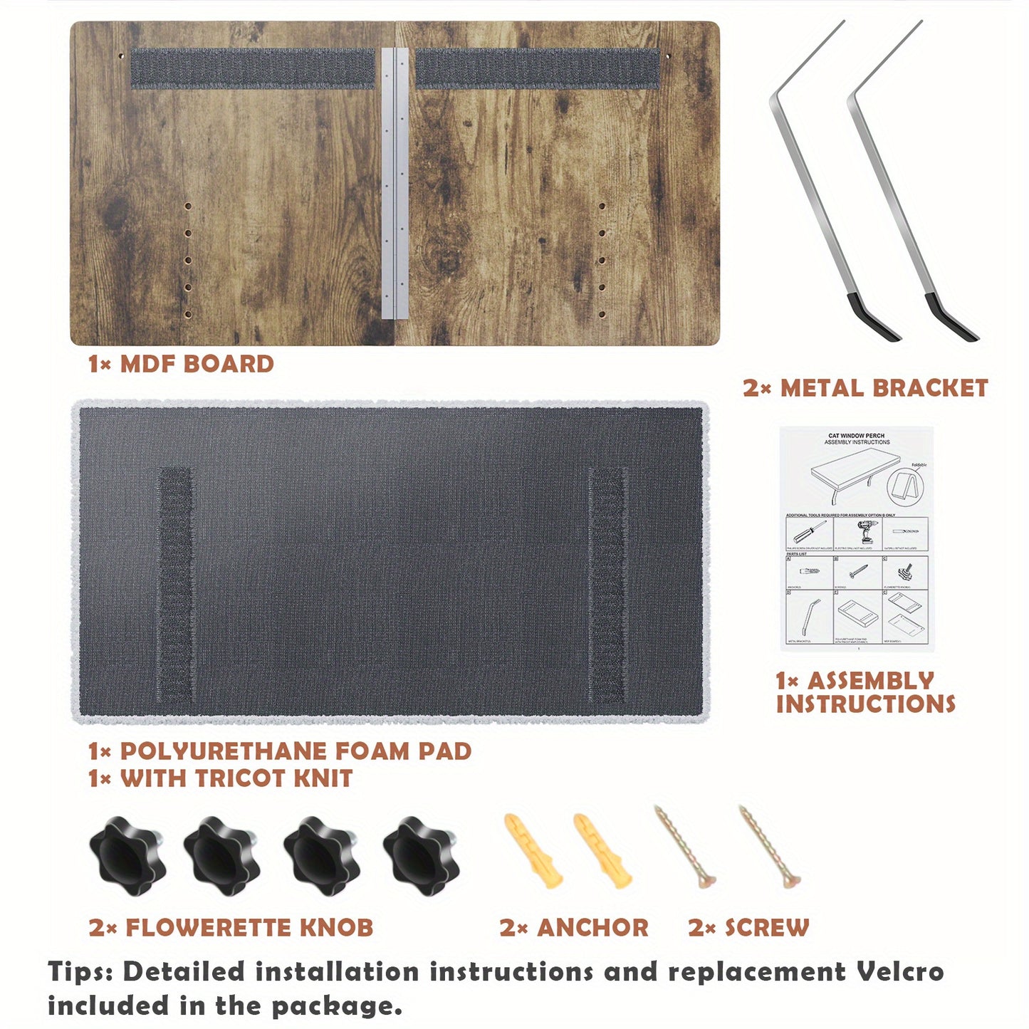 Cat Window Perch, Cat Window Hammock with Steel Frame, Cat Bed Cat Hammock Window Seat with Soft Foam Pad for Indoor Cats, Pet Supplies, Pet Furniture, Cat Furniture