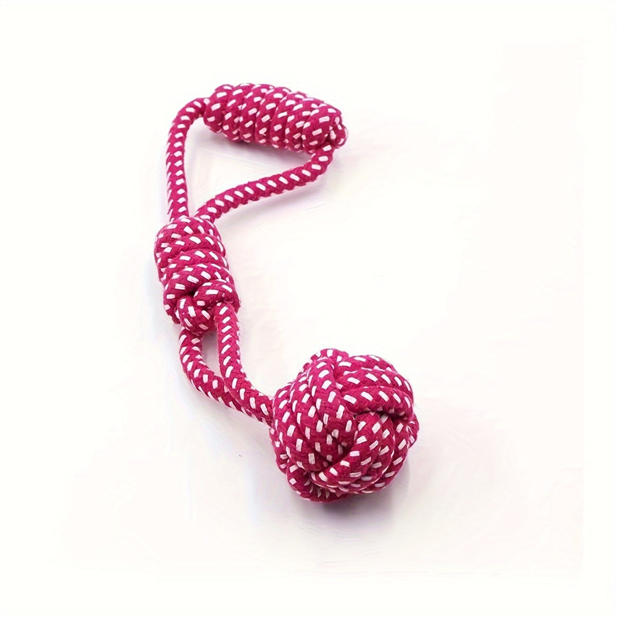 1pc Durable Dog Rope Toy with Ball, All-Breed Chew and Tug Plaything, Random Color Selection, Polyester Blend, Pet Supplies for Dogs