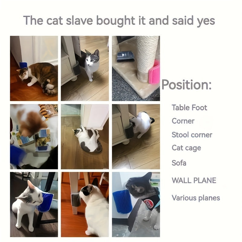 Tickling Comb Pet Brush: Pamper Your Cat Soft Wall Corner Massager Pet Toy Removable Cat Corner Rubbing Brush, Pet Hair Removal Massage Comb Pet Supplies